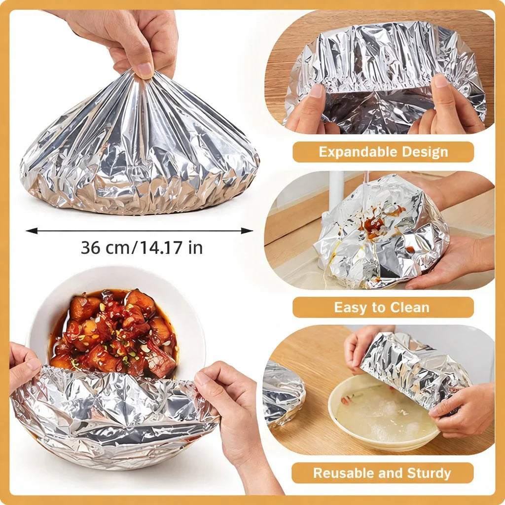 Viahomix™⏳【Limited Offer】50% OFF ! Aluminum Foil Heat Shield Covers – No Plastic, Heat-Resistant, Reusable