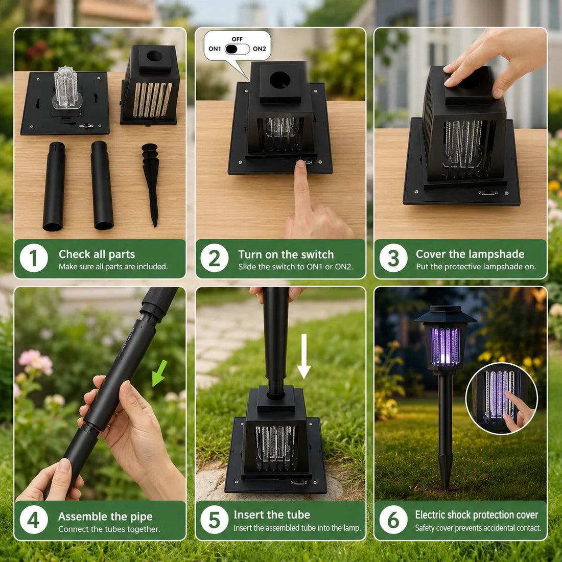 Viahomix™⏳【Limited Offer】50% OFF ! Outdoor Solar LED Mosquito Killer Garden Lamp