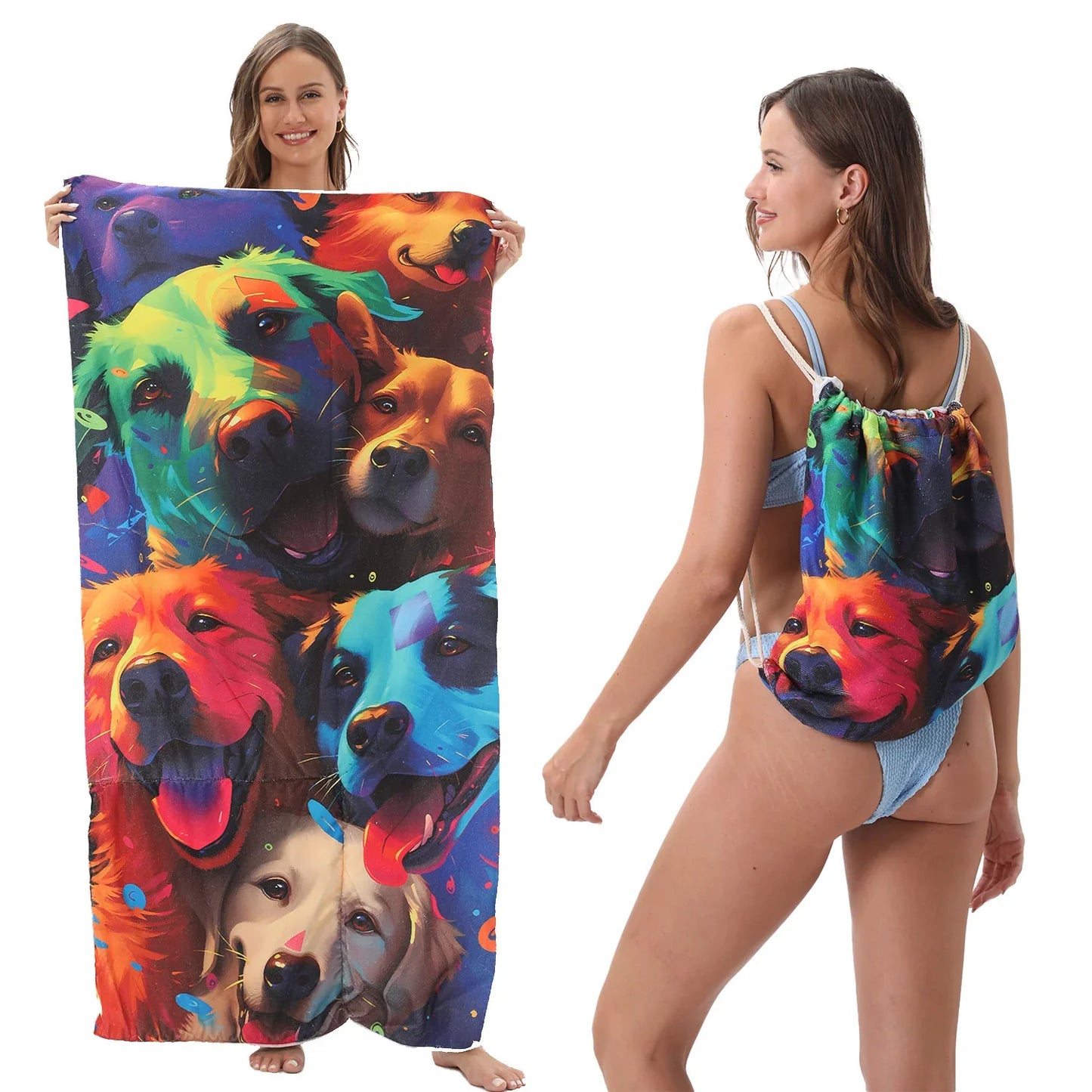 🔥Hot Sale 51% OFF🔥🏖️ 2-in-1 Organic Cotton Towel Bag