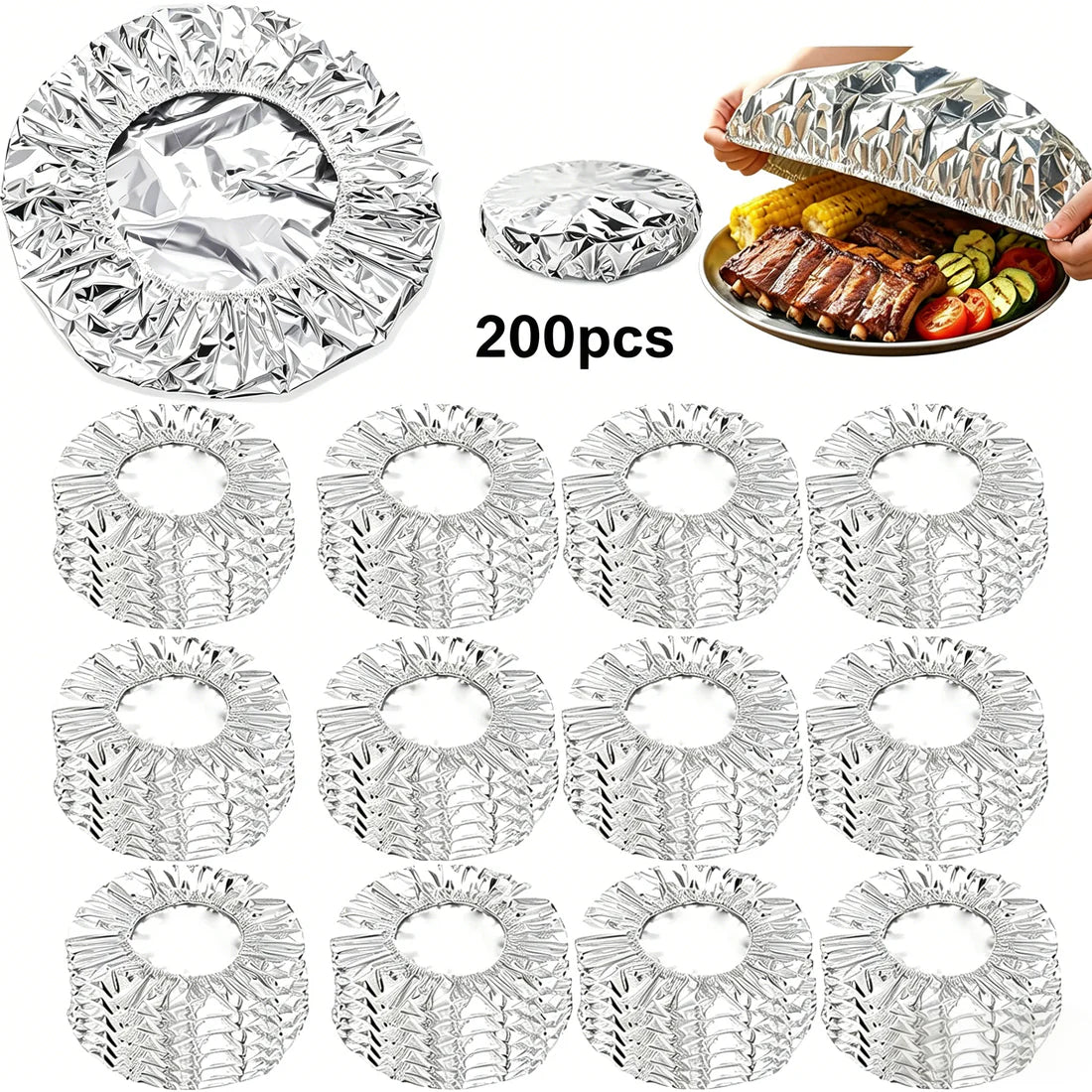 Viahomix™⏳【Limited Offer】50% OFF ! Aluminum Foil Heat Shield Covers – No Plastic, Heat-Resistant, Reusable