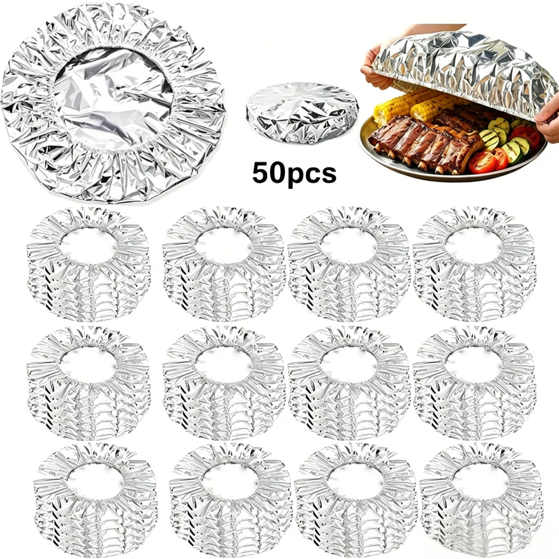 Viahomix™⏳【Limited Offer】50% OFF ! Aluminum Foil Heat Shield Covers – No Plastic, Heat-Resistant, Reusable