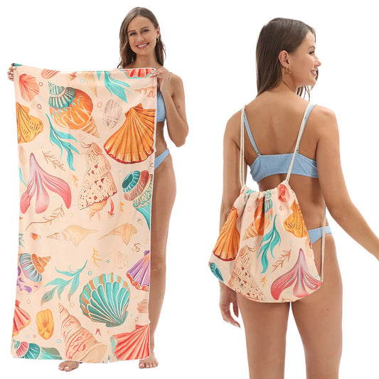 🔥Hot Sale 51% OFF🔥🏖️ 2-in-1 Organic Cotton Towel Bag