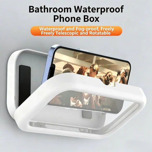 🎉2026 hot sell！360° Waterproof Shower Phone Holder – Anti-Fog Touch Screen Wall Mount