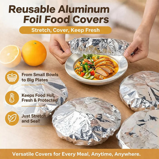 Viahomix™⏳【Limited Offer】50% OFF ! Aluminum Foil Heat Shield Covers – No Plastic, Heat-Resistant, Reusable