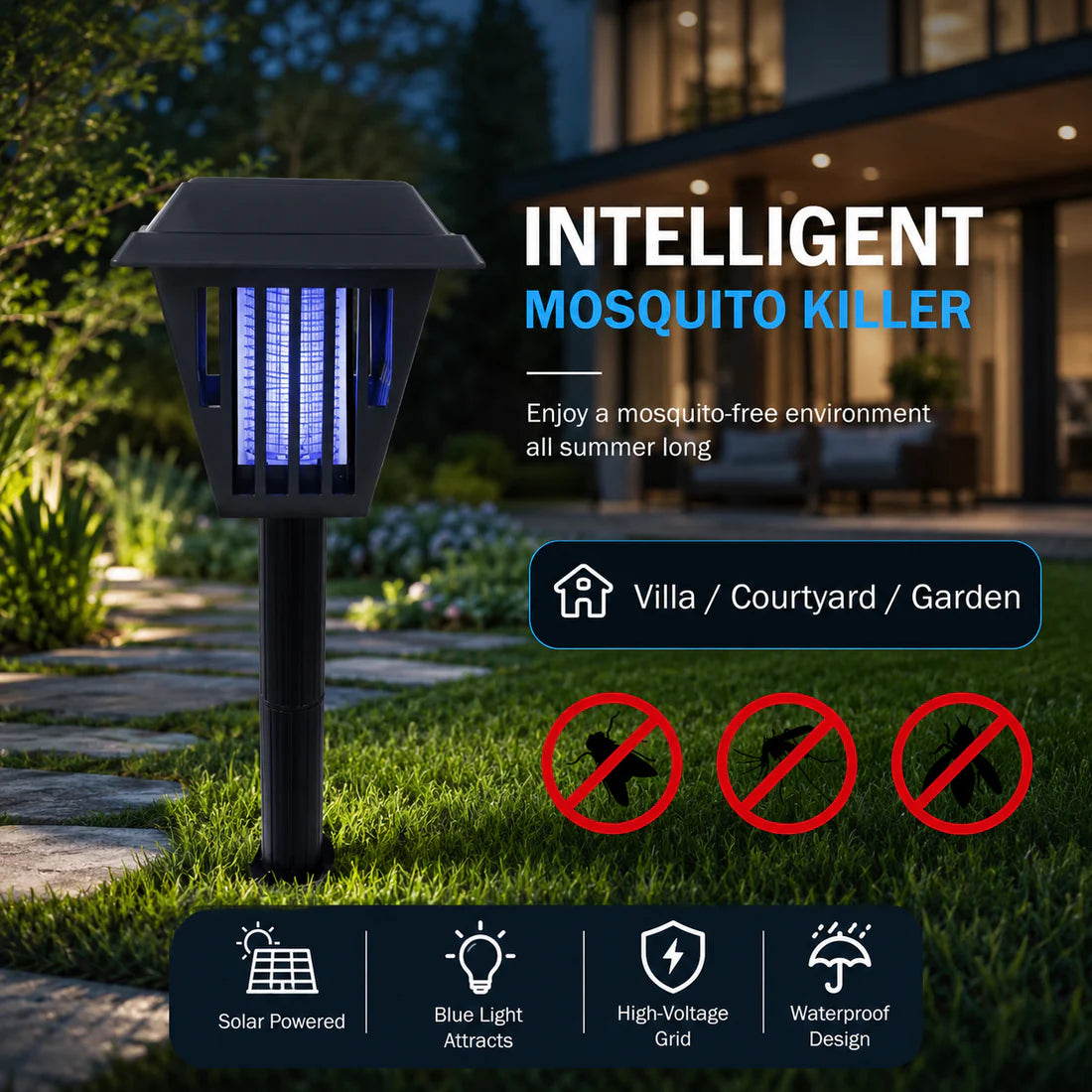 Viahomix™⏳【Limited Offer】50% OFF ! Outdoor Solar LED Mosquito Killer Garden Lamp