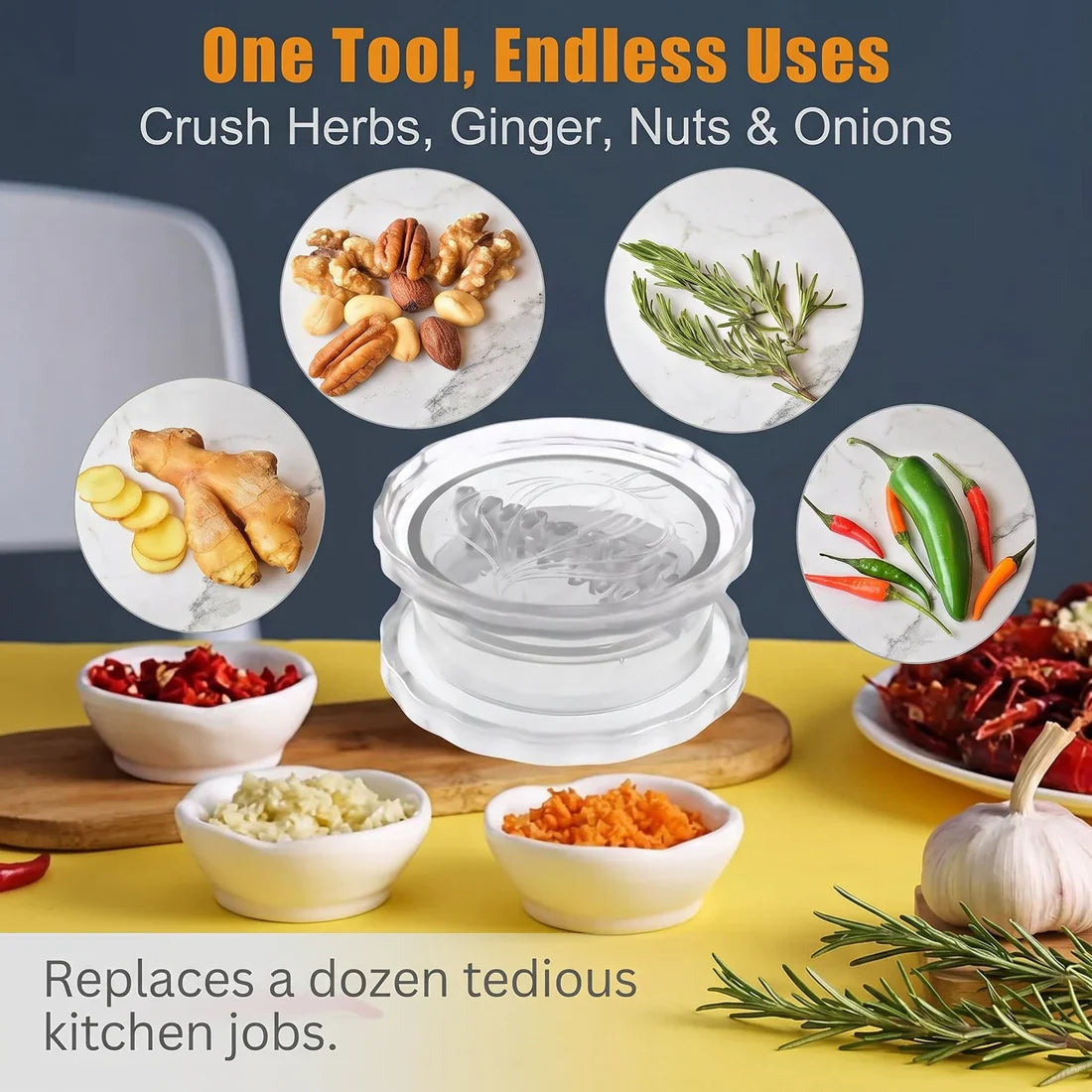 ⏳ LIMITED-TIME MEGA SALE | Homesonia™ Manual Garlic Twister & Masher