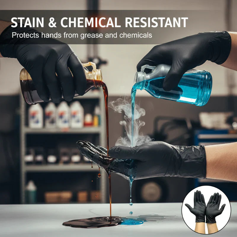 Viahomix™⏳【Limited Offer】50% OFF ! Nitrile Pro Gloves – Heavy Duty, Slip & Stain Resistant, Scratch Resistant