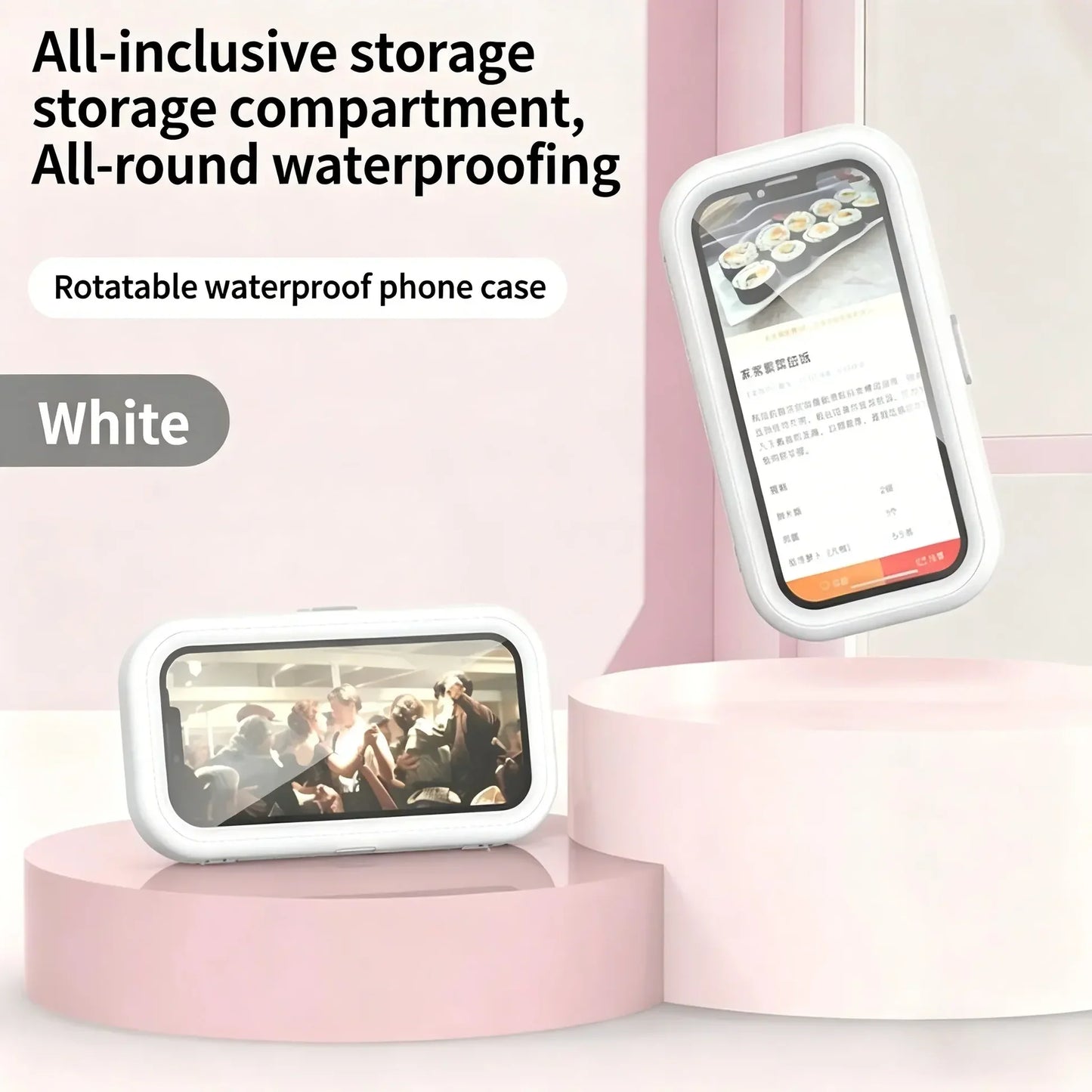 🎉2026 hot sell！360° Waterproof Shower Phone Holder – Anti-Fog Touch Screen Wall Mount