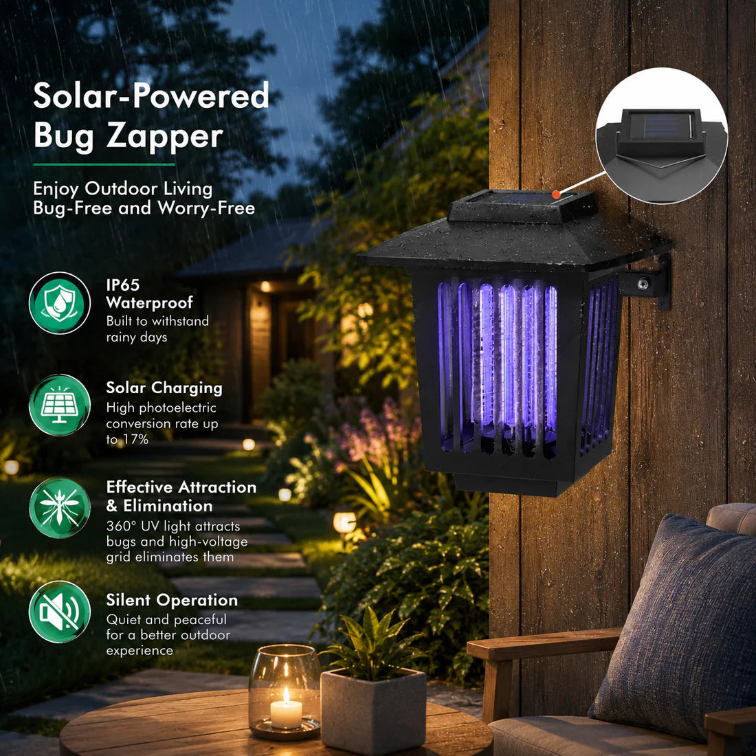 Viahomix™⏳【Limited Offer】50% OFF ! Outdoor Solar LED Mosquito Killer Garden Lamp
