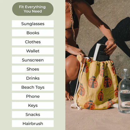🔥Hot Sale 51% OFF🔥🏖️ 2-in-1 Organic Cotton Towel Bag