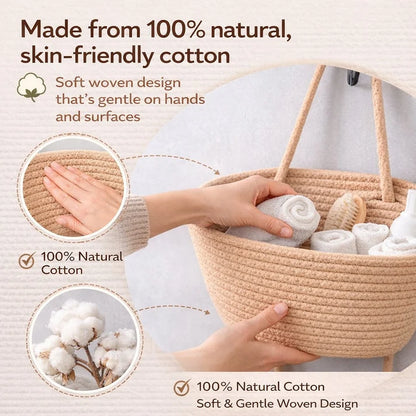 Viahomix™⏳【Limited Offer】50% OFF ! 🧺Woven cotton 3-Tier Over the Door Basket, Wall-Mounted Jute Storage Organizer🔥