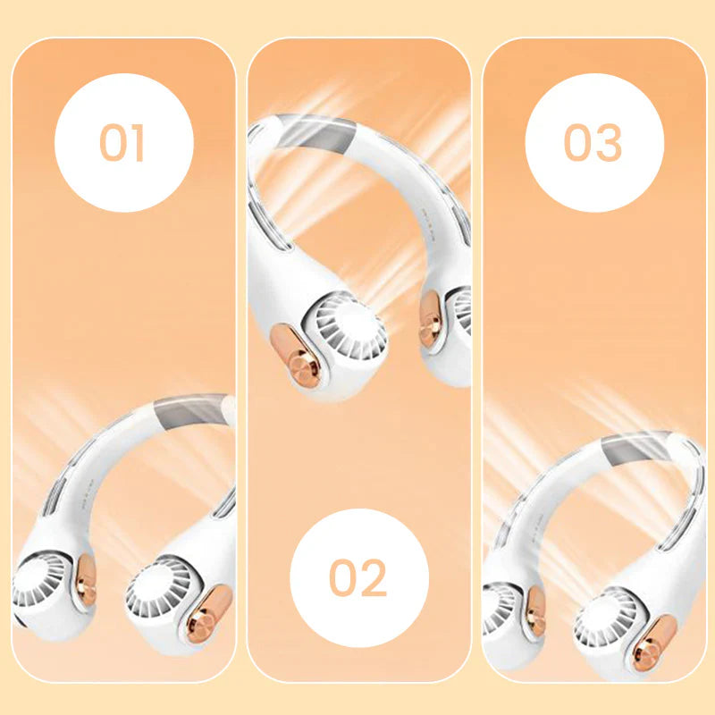 Viahomix™⏳【Limited Offer】50% OFF ! Neck Air Conditioner Fan – Ultra‑quiet, 360° rotating, 3 speeds. Hands‑free cooling, long battery. Summer essential! 😎🌬️