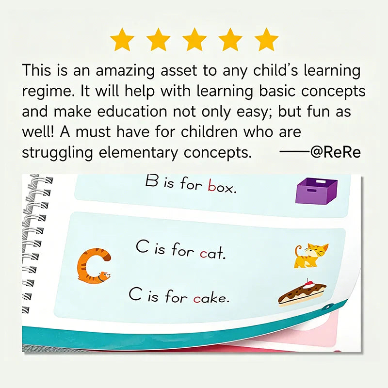 Viahomix™⏳【Limited Offer】50% OFF ! Kids Reusable Writing Workbook, Early Learning Gift🖍️