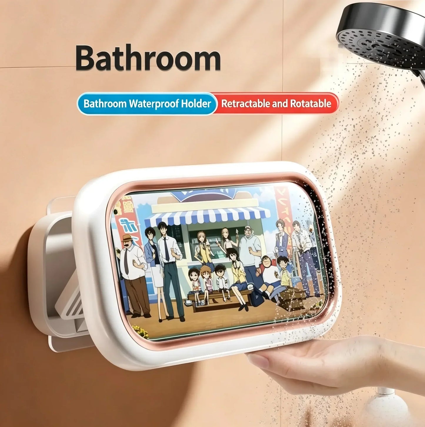 🎉2026 hot sell！360° Waterproof Shower Phone Holder – Anti-Fog Touch Screen Wall Mount