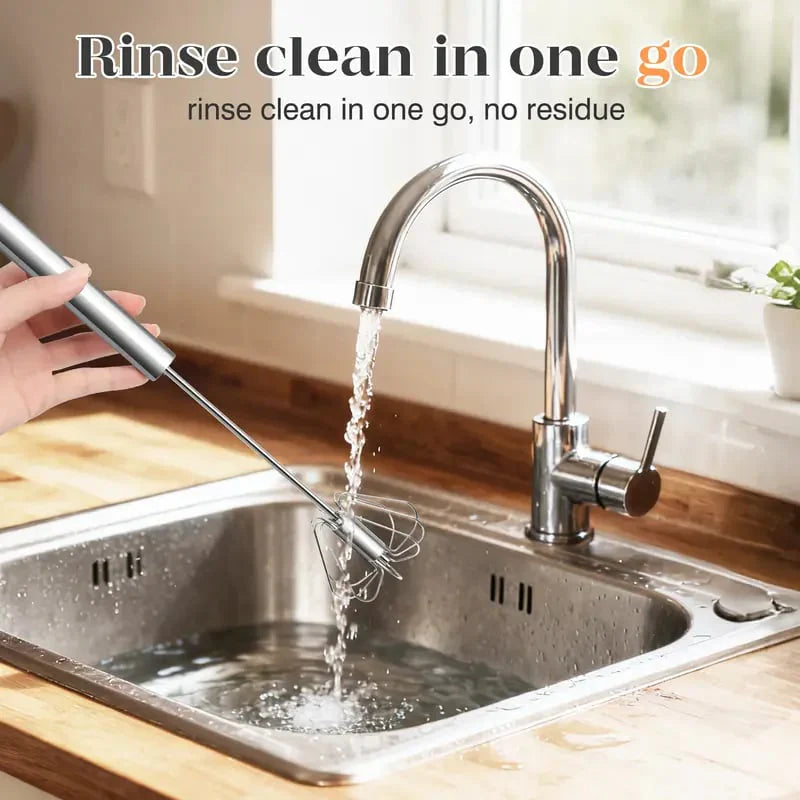 Viahomix™⏳【Limited Offer】50% OFF ! Stainless Steel Hand-Push Rotary Whisk – Effortless Mixing in Seconds!