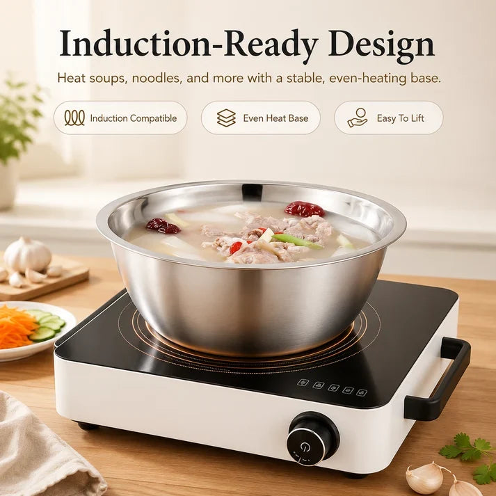 Viahomix™⏳【Limited Offer】50% OFF !  3-in-1 Multifunction Kitchen Strainer Set – Stainless Steel Wash, Drain & Slice Bowl for Fruits, Vegetables & Rice