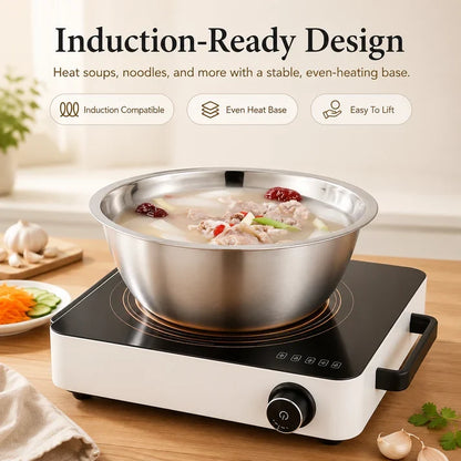 Viahomix™⏳【Limited Offer】50% OFF !  3-in-1 Multifunction Kitchen Strainer Set – Stainless Steel Wash, Drain & Slice Bowl for Fruits, Vegetables & Rice