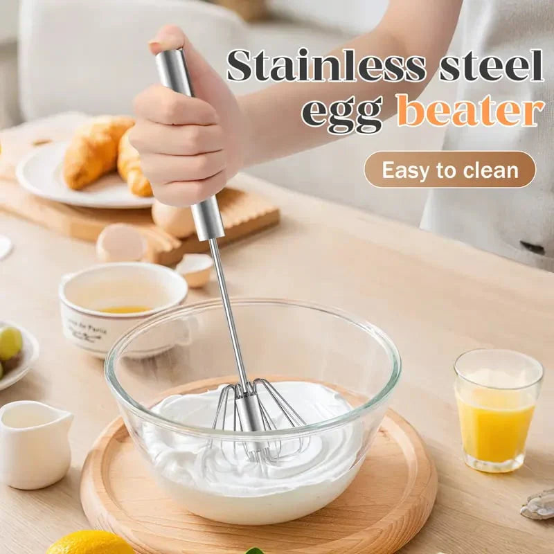 Viahomix™⏳【Limited Offer】50% OFF ! Stainless Steel Hand-Push Rotary Whisk – Effortless Mixing in Seconds!
