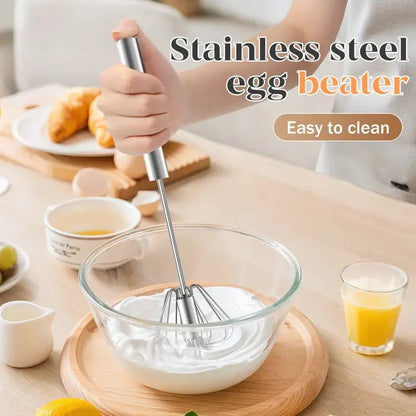 Viahomix™⏳【Limited Offer】50% OFF ! Stainless Steel Hand-Push Rotary Whisk – Effortless Mixing in Seconds!