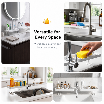 Viahomix™⏳【Limited Offer】50% OFF ! No-Drill Kitchen Sink Sponge Holder & Drain Rack