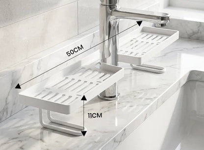 Viahomix™⏳【Limited Offer】50% OFF ! No-Drill Kitchen Sink Sponge Holder & Drain Rack