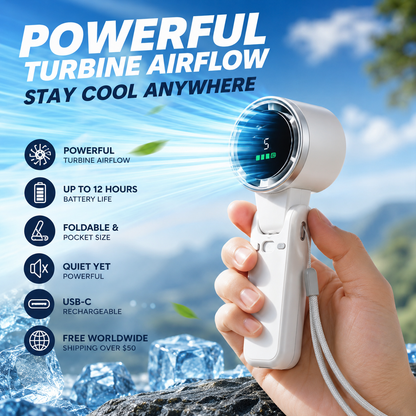 Viahomix™⏳【Limited Offer】50% OFF ! Hand folding high-speed turbine fan
