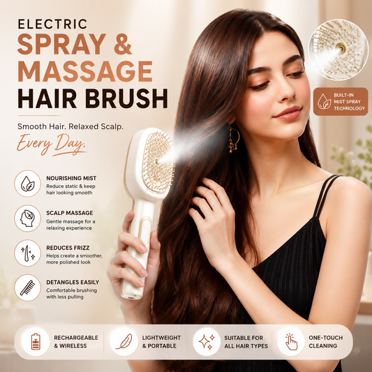 Viahomix™⏳【Limited Offer】50% OFF ! Electric Spray & Massage Hair Brush